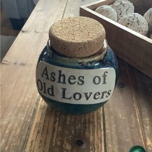 Ceramic Jar with Cork Lid - Blue and Brown